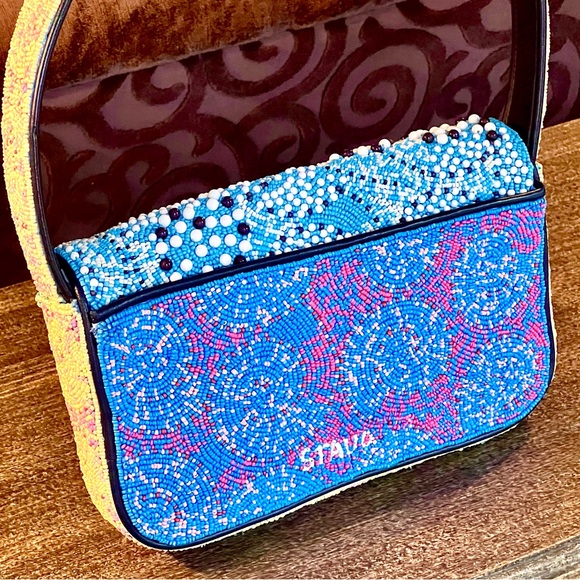 🌺🎉HP🎉🌺 NWOT Staud Tommy Beaded Shoulder Bag Multi Whirlpool 🌟RARE FIND🌟 - Picture 6 of 15